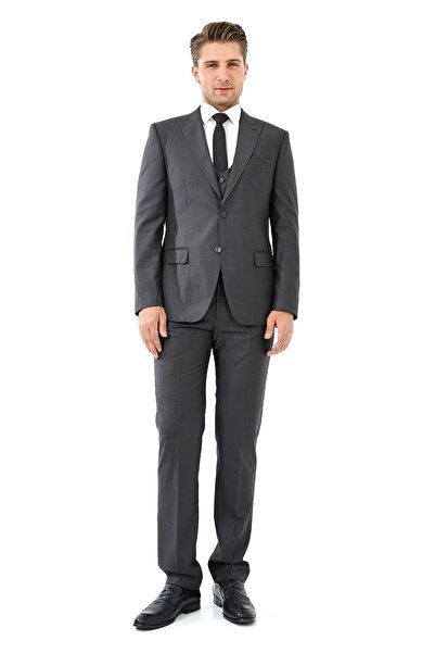 Presto 6 Drop Gray Slimfit Men's Suit - with Vest, 581-090