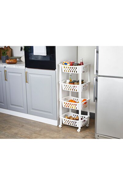 Dükkanönü Multi 4 Katlı Sepet Düzenleyici 40 x 29,5 x 96,5 cm Org-79