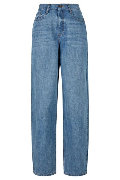 Urban Classics Damen Kadın Yüksek Bel 90'lar Geniş Paça Kot Pantolon