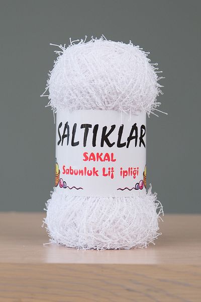 SALTIKLAR Premium Beard Soap Dispenser Fiber Yarn - 100Gram/85M Optical White