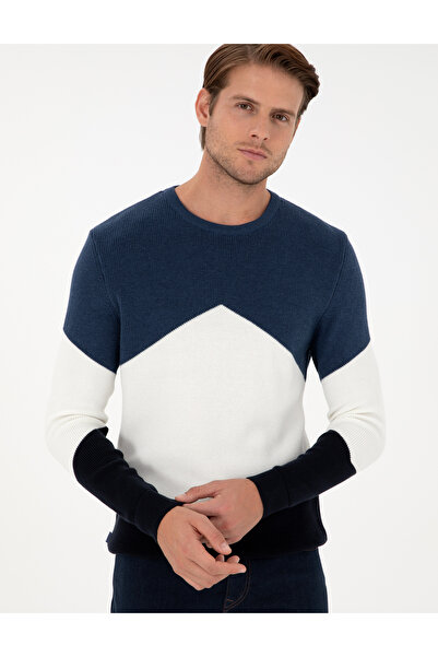 Pierre Cardin İndigo Slim Fit Bisiklet Yaka Triko Kazak 50296437-VR028