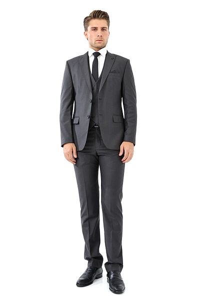 Presto بدلة سترة رمادية Slimfit للرجال - 6 Drop 583-090