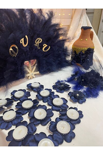 ONLINEE Gelin yelpaze, testi,gelin mendi,12adet el mum kına gecesi 4lü set