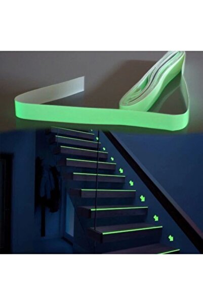 Hırdavat Karanlıkta Işık Veren Yansıyan 4 Metre Fosforlu Yeşil Şerit Bant 4 Metre