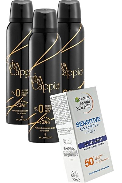 VİVA Cappio Kadın Deodorant 150 ml X 3 Adet + Ambre Solaire Güneş Koruyucu Yü...