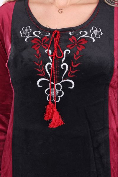 mervemoda ROCHIE DE CATIF DE DAMĂ MÂNECĂ LUNGĂ