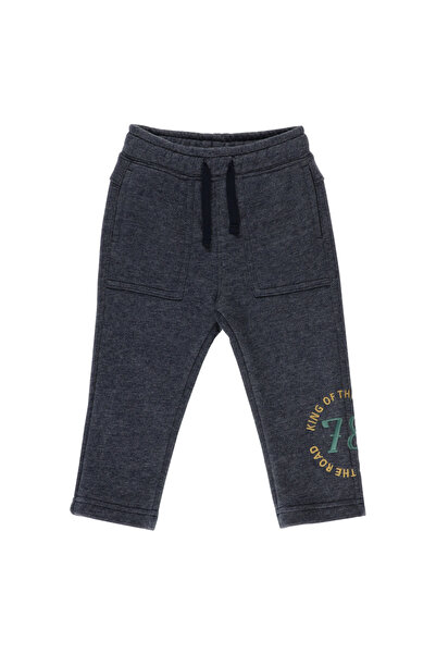 Panço Erkek Bebek Nakışlı Lacivert Eşofman Altı