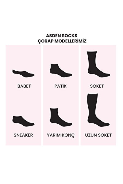ASDEN Bambu Kadın Siyah Soket Çorap 12'li Paket, Yıkamalı, Burun Dikişsiz