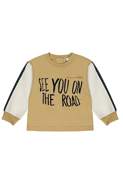 Panço Erkek Bebek Baskılı Hardal Tişört