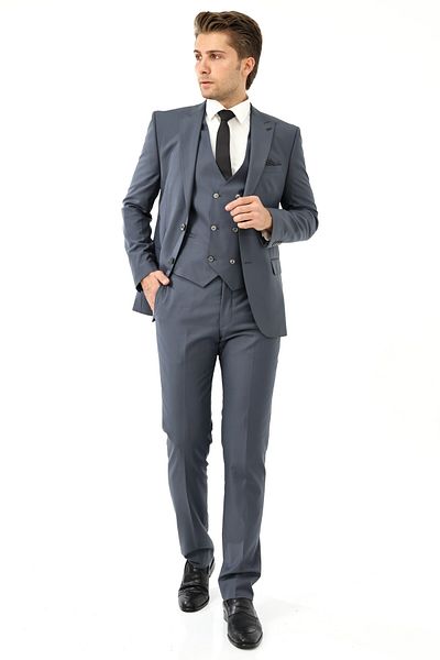 Presto بدلة Slimfit للرجال مع سترة 6 Drop Smoke 583-075