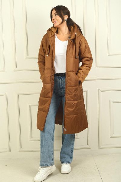 By Saygı Hooded Lined Long Ovrised Puffer Coat