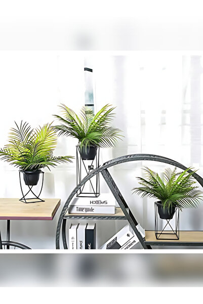rkm store Yapay Çiçek Palmiye Demeti 9 Dallı Areka Yapay Bitki Salon Çiçeği 9 Yaprak 50cm Saksı Dahil Değildir