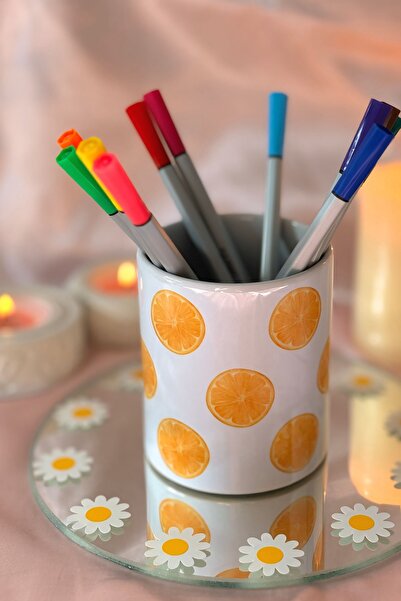 Cool Stuff Orange Orange Patterned Pen Holder