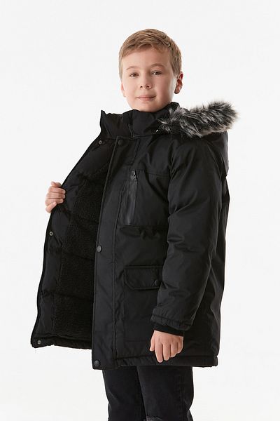 Fulla Moda Palton pentru băiat cu glugă, cu fermoar