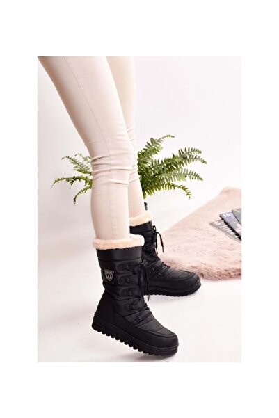 moda ayakkabım Moda Ayakkabı 995 Tiwingo Siyah Kız Çocuk Bot Ayakkabı