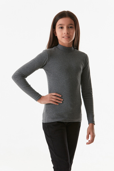 Fulla Moda Basic Stand Collar Girl's Bodysuit