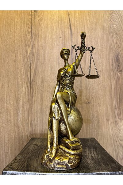 Ephesus Hediyelik Themis Adalet Tanrıçası Dünya Üstünde Heykel Biblo 34 cm