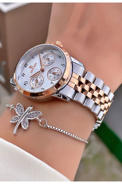 Reward Brand Yellow Silver Color Steel Cord Women's Wristwatch - with Bracelet Gift