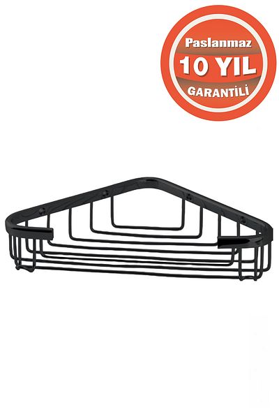 ÇELİK BANYO Oțel inoxidabil negru mat Eda 1 bucată 18x18 cm Suport șampon Raft pentru baie