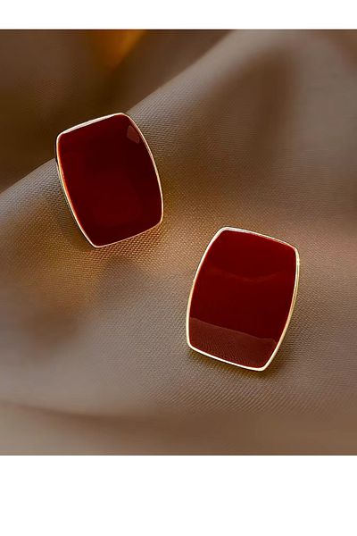 Nice For You Rectangle Minimal Vintage Stud Earrings