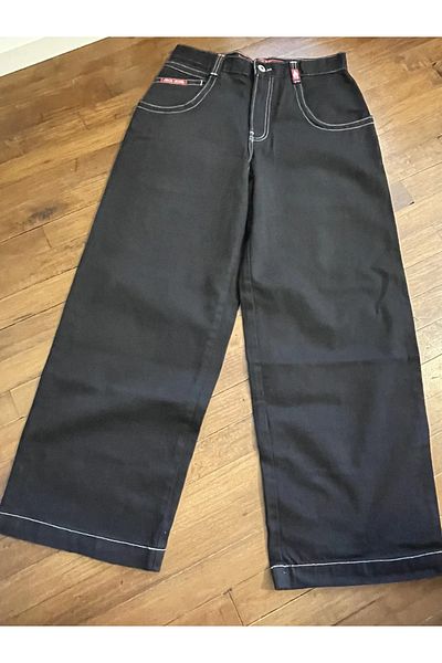 Gofeel Y2k Vintage Φαρδύ Παντελόνι Oversize Skull Flame