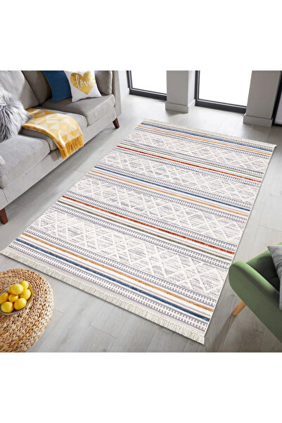 Zarif ZRF-3015-MULTİİ Yumuşak Dokulu Halı Kilim Salon Mutfak Koridor Kesme Yo...