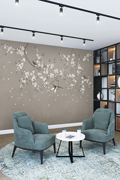 poster marketi Salon dekorasyonu için çiçek desenli, kuş figürlü, tekstil tab...