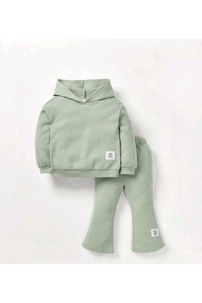 CINARIUM Girl's Hooded Long Sleeve Sweatshirt and Spanish Pants Bottom and Top Set