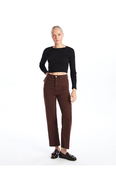 LC Waikiki Xside Brown Wideleg Women's Jean Pants
