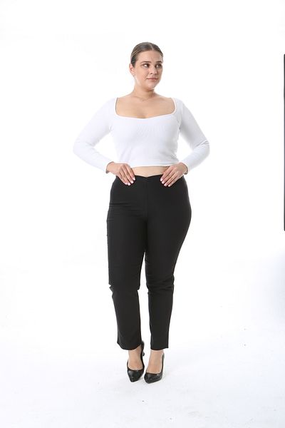 özle fashion Women's Large Size Skinny Leg Full Lycra High Waist Trousers
