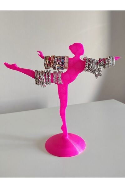 Nerva Design 3D حامل مجوهرات بتصميم راقصة باليه مزخرف، منظم لحلقات/أقراط/قلائد/مجوهرات - بلاستيك صلب