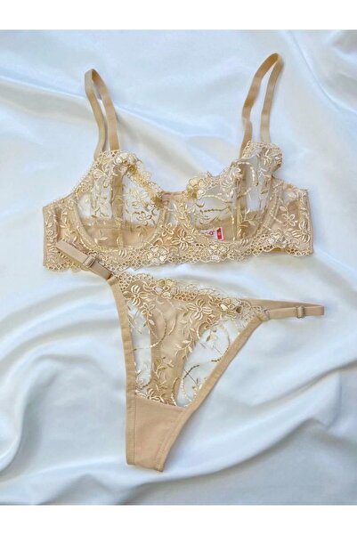 ARONA Nude Color Nude Lace Bralet Set