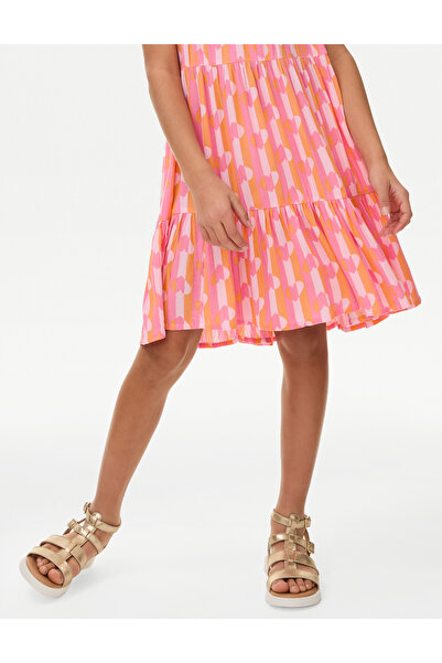 Marks & Spencer Desenli Askılı Mini Elbise (6-16 Yaş)
