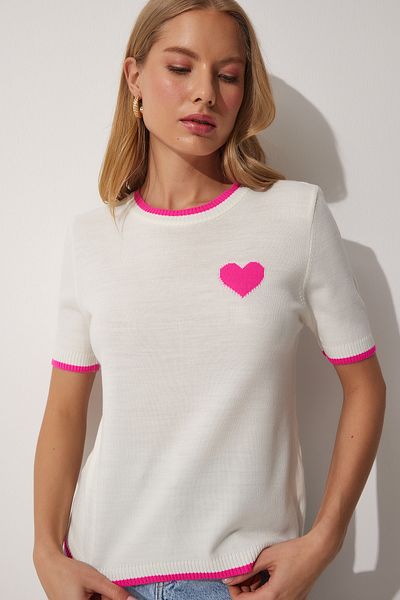 Lovelyİstanbul Ekru Lnf0019 - Heart Knitwear Blouse