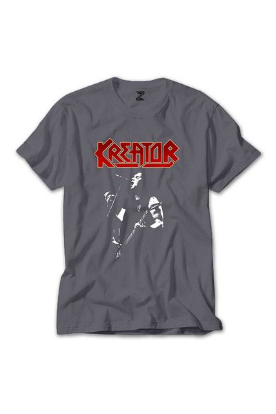 Z zepplin Kreator United σε γκρι μπλουζάκι με αντίθεση