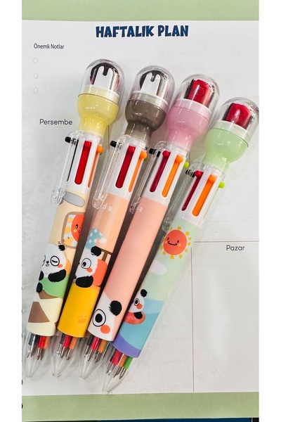 Stamped 6 Colored Ballpoint Pens 1 Piece