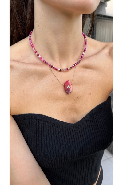 Mia Accessorize Pembe Kuvars Taşı Kolye