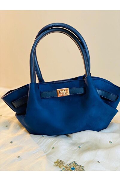 By EDUU Сумка через плече, ручна та на плече з темно-синьої замші