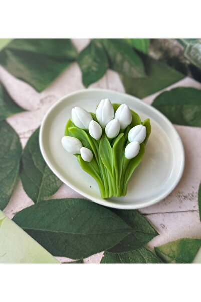 Şirin Beyaz Lale Demeti El Yapımı Kokulu Sabun