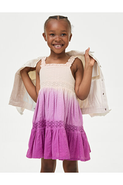 Marks & Spencer Saf Pamuklu Askılı Elbise (2-7 Yaş)