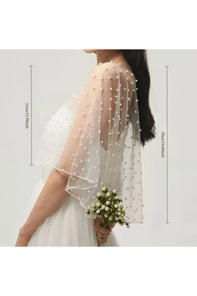 Eva Flore Stylish Romantic Pearl Bridal Shawl, Cape for Wedding Dress, Wedding Dress Boleros with Pearls