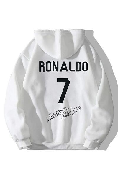 Massgai Φούτερ Cristiano Ronaldo Cr7 Unisex Oversize με κουκούλα - Φούτερ με στάμπα με υπογραφή