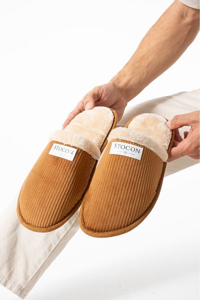 STOCON Αφράτες παντόφλες εσωτερικού χώρου χωρίς θόρυβο με γούνινη σόλα που πλένεται για άνδρες γυναίκες