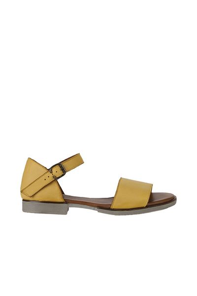 Bueno Shoes Sandale de damă din piele galbenă - 01wy2502