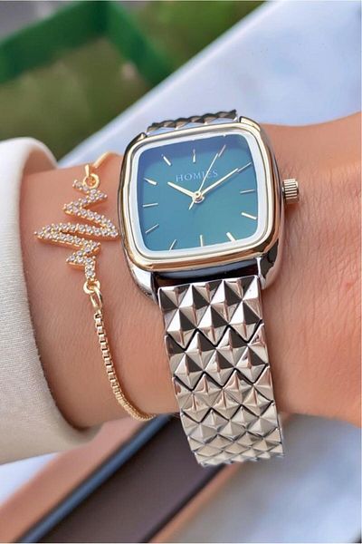 Homies Mrd11275 Yellow Silver Color Women's Wristwatch with Bracelet Gift