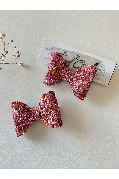 Trend Toka Glitter Shiny 2-Piece Bow Clip Buckle