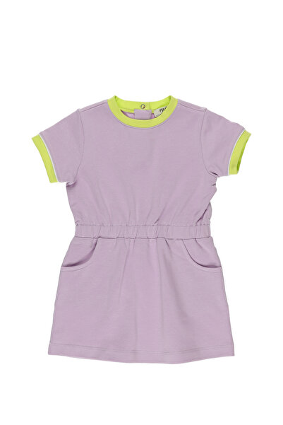 Panço Kız Bebek Örme Lila Elbise