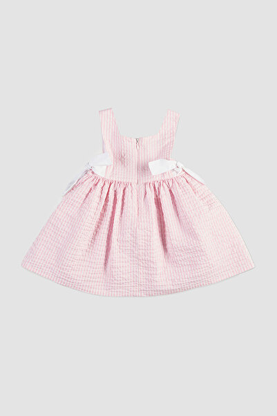 Panço Růžové pruhované holčičí šaty