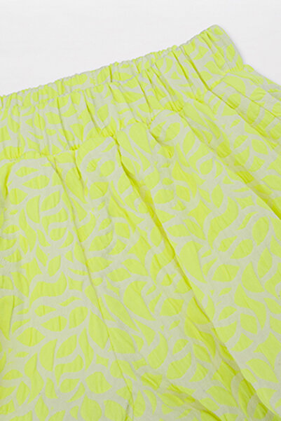 Panço Kız Bebek Beli Lastikli Dokulu Balon Sarı Şort