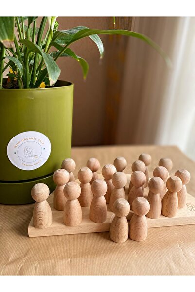 Absera Wood Boyasız Peg Bebek Bir Adet (EĞİTİCİ OYUNCAK, MONTESSORİ MATERYAL, KENDİN YAP SETİ, OKUL ÖNCESİ)